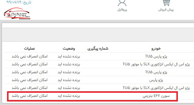 اسامی فروش فوق العاده ایران خودرو